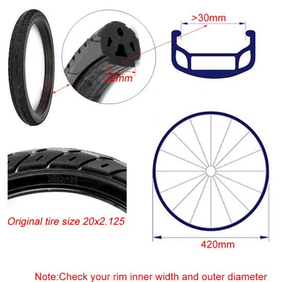 20x2.125 Bicycle Solid Tire Electric Vehicle Tire
