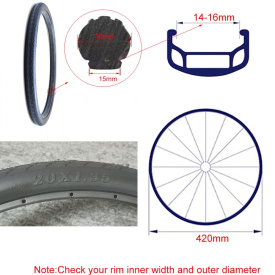 20*1.35 Bicycle Solid Tires BMX Inflation-free Tire