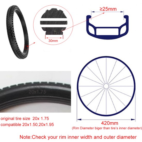 20*1.5 Honeycomb Bicycle Infolation Solid Tyre compatible 20x1.5 20x1.75 20x1.95