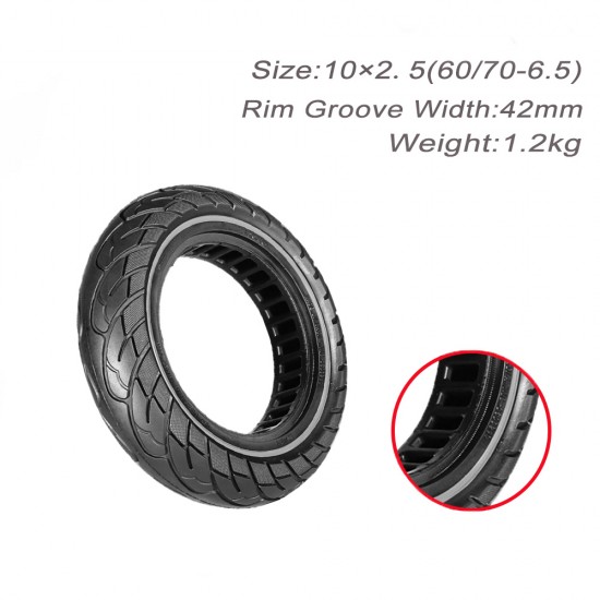 10x2.5（60/70- 6.5）Solid Tire Honeycomb Hole Tyre Solid Electric Scooter Tyre