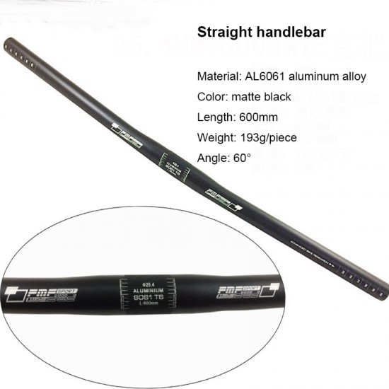 Aluminum Alloy Folding Bike Handlebar Straight Handlebar MTB Handlebar Fixed Gear Bend Bicycle Handlebar 600mm