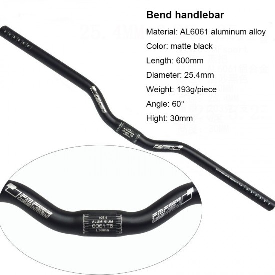 Aluminum Alloy Folding Bike Handlebar Straight Handlebar MTB Handlebar Fixed Gear Bend Bicycle Handlebar 600mm