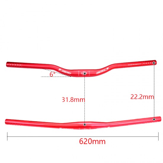 MTB Bicycle Parts Mountain Bike Handlebar Aluminum Alloy Flat Swallow-shaped Handler Bar Lightweight 31.8*620mm / 1.25 * 24.41in