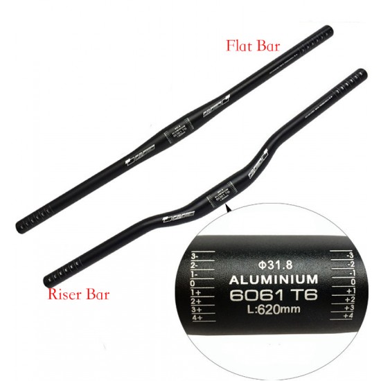 MTB Bicycle Parts Mountain Bike Handlebar Aluminum Alloy Flat Swallow-shaped Handler Bar Lightweight 31.8*620mm / 1.25 * 24.41in