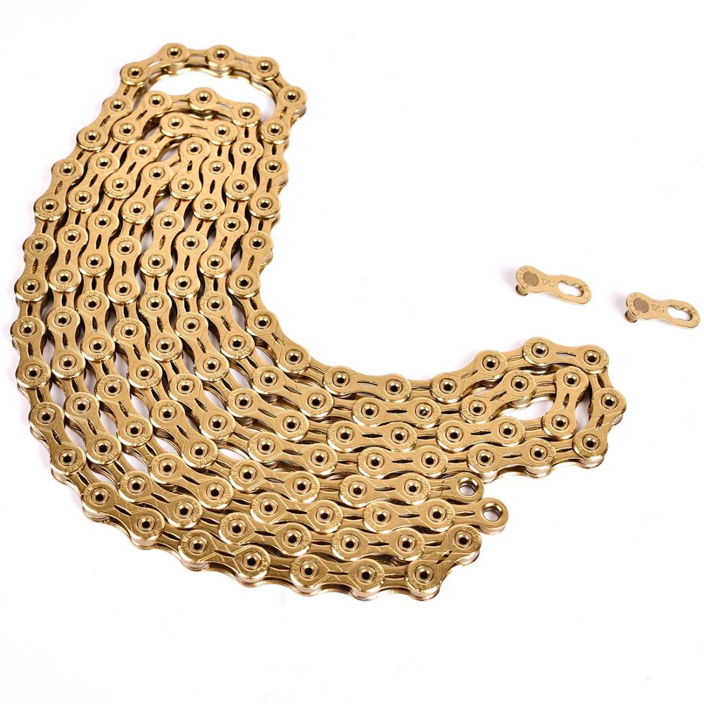 12Speed126LGoldHollowLichtgewichtFietskettingX1X121X12SysteemConnectorInbegrepenVoorRoadFietsMtbmoun-4001346294569