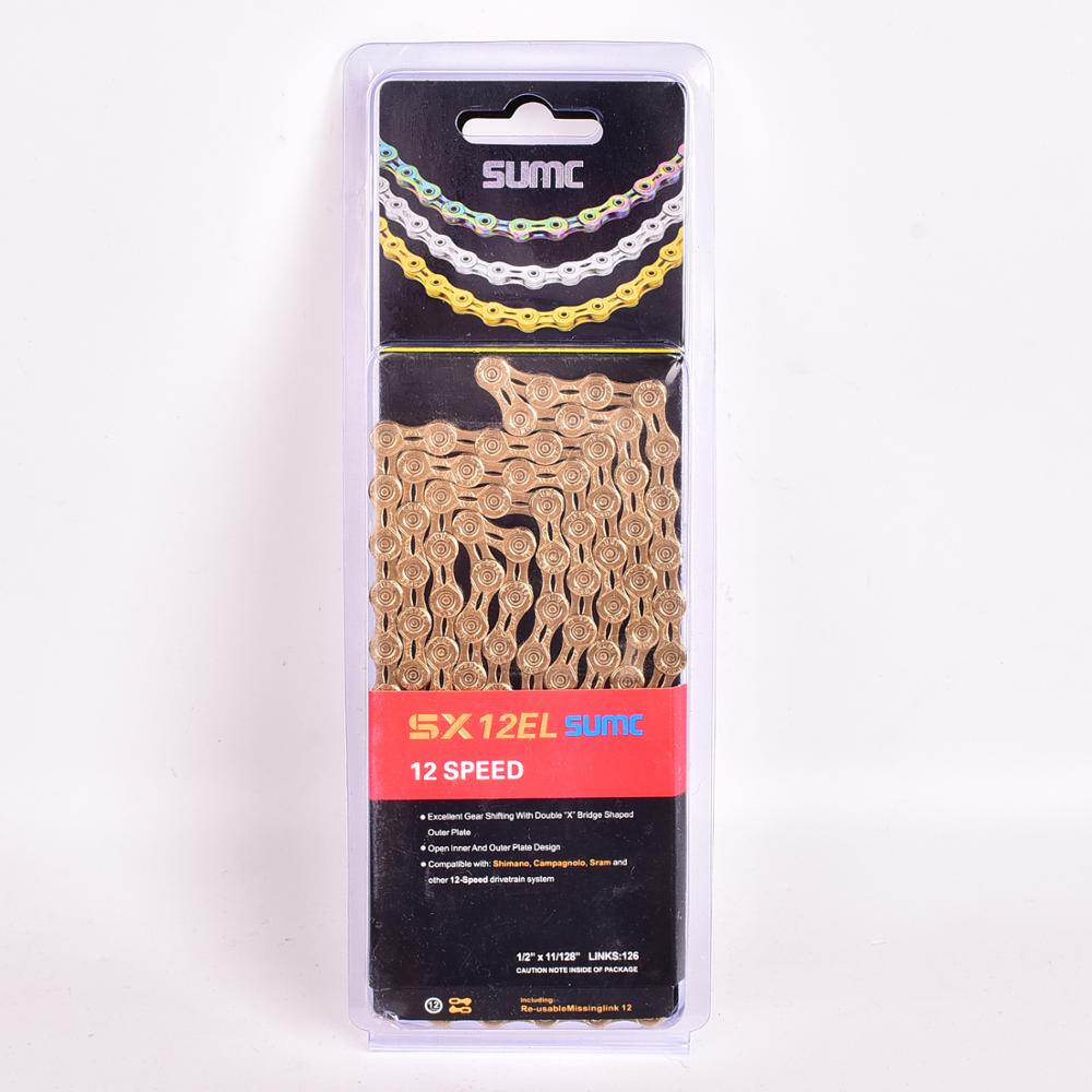 12Speed126LGoldHollowLichtgewichtFietskettingX1X121X12SysteemConnectorInbegrepenVoorRoadFietsMtbmoun-4001346294569