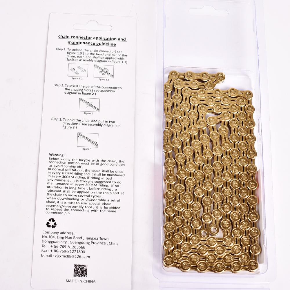 12Speed126LGoldHollowLichtgewichtFietskettingX1X121X12SysteemConnectorInbegrepenVoorRoadFietsMtbmoun-4001346294569
