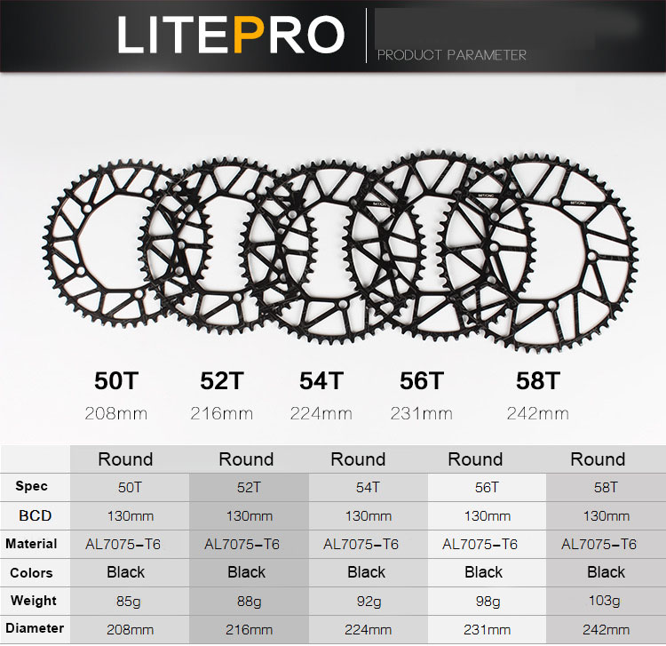 130Bcd91011SpeedHollowCncLegeringEnkeleDiscKettingwielRoadVouwfietsKetenWiel5052545658TKettingblad-1005001297218199