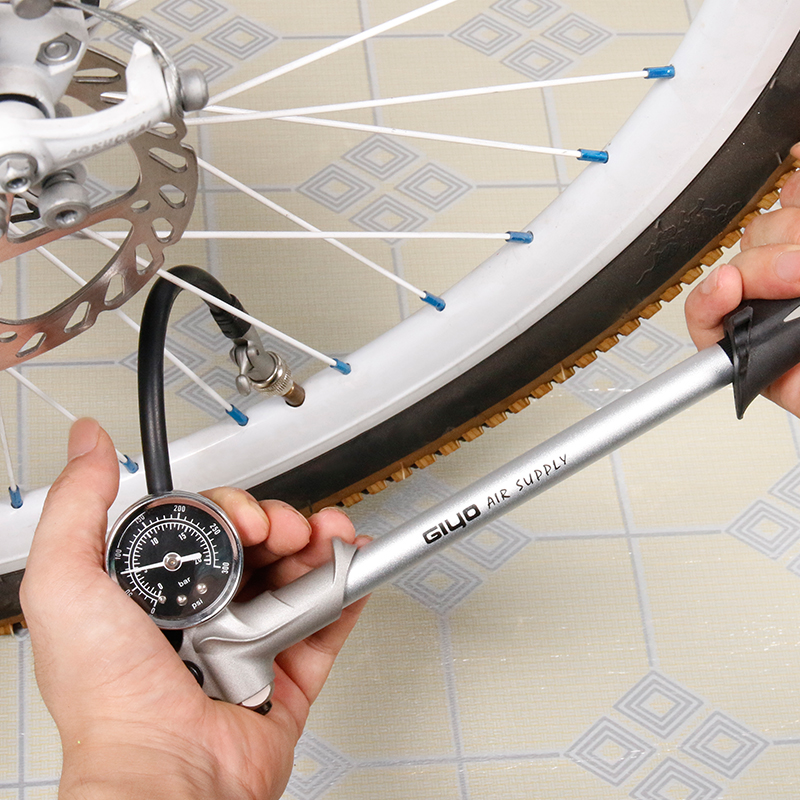 300PSIAirSupplyInflatorFietsPompOpTeBlazenVorkShockPastSchraderMetPsiBarGaugeBleederOpvouwbareSlangb-4001309578943