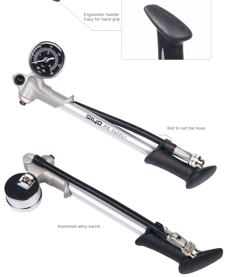 300PSIAirSupplyInflatorFietsPompOpTeBlazenVorkShockPastSchraderMetPsiBarGaugeBleederOpvouwbareSlangb-4001309578943