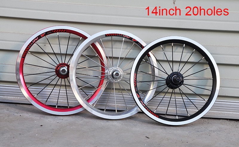 4Bearing14InchAlumilumAlloyChildBikeWheelset20HVBrakeKidsBikeWheel412FoldingBikeWheels-1005001335472410