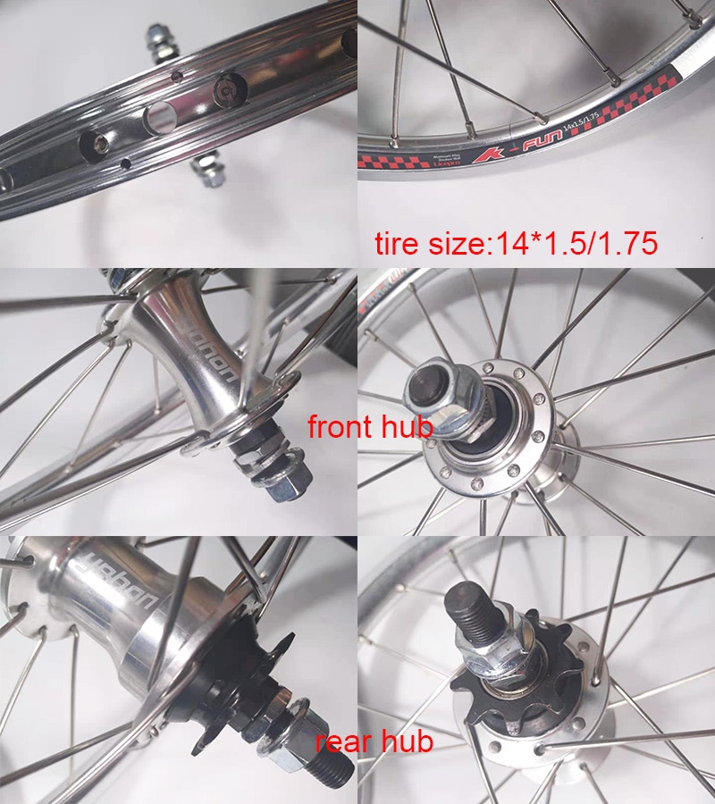 4Bearing14InchAlumilumAlloyChildBikeWheelset20HVBrakeKidsBikeWheel412FoldingBikeWheels-1005001335472410