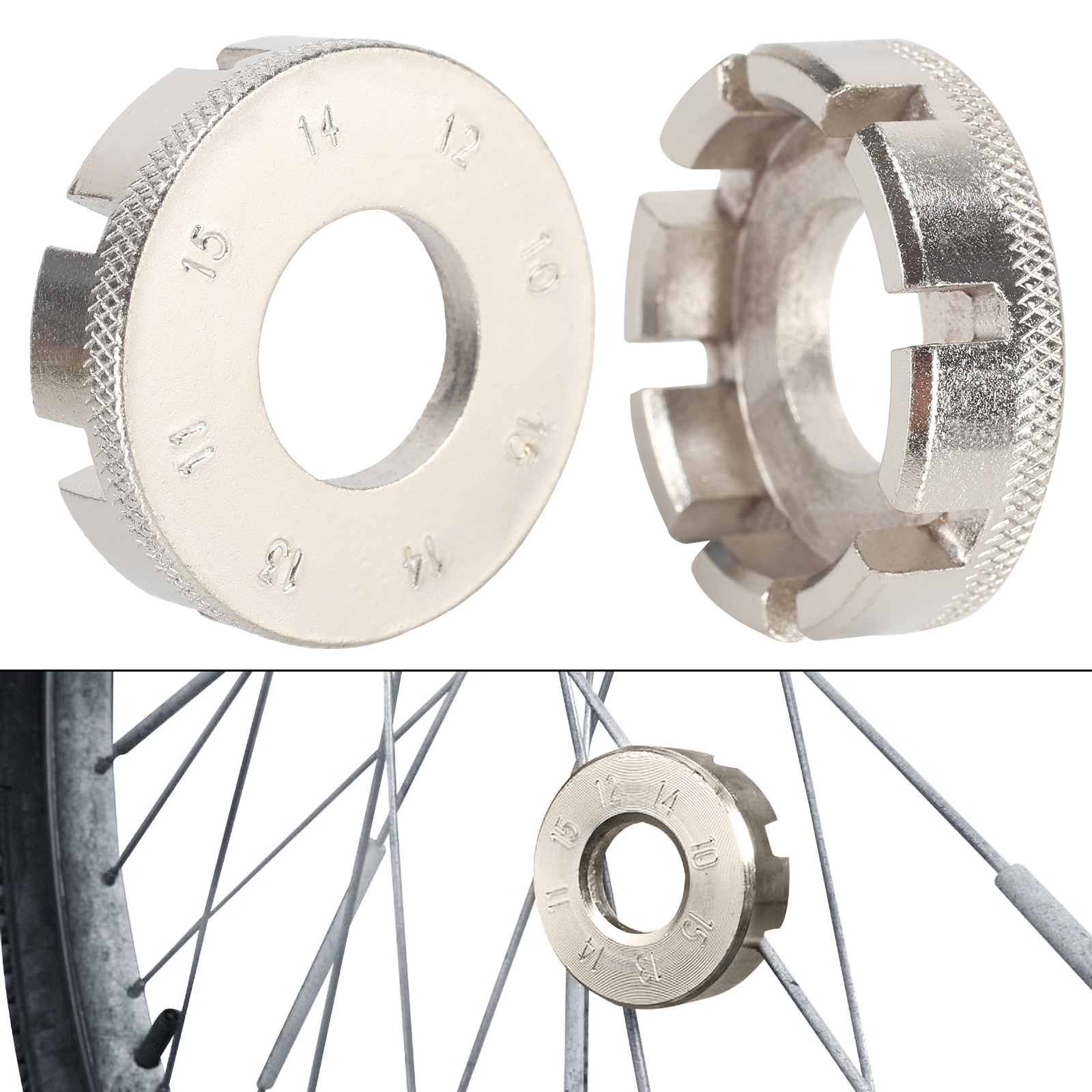 4FietsSpaaksleutelFiets8WaySpaaknippelKeyVelgWrenchRvsReparatieToolKeyFietsAccessoire1Pc-4001275783651