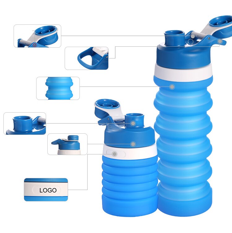 550mlPortableSiliconeCollapsibleWaterBottleMyDrinkingBottleKettleforSportOutdoorTravelRetractableFol-4001275460036