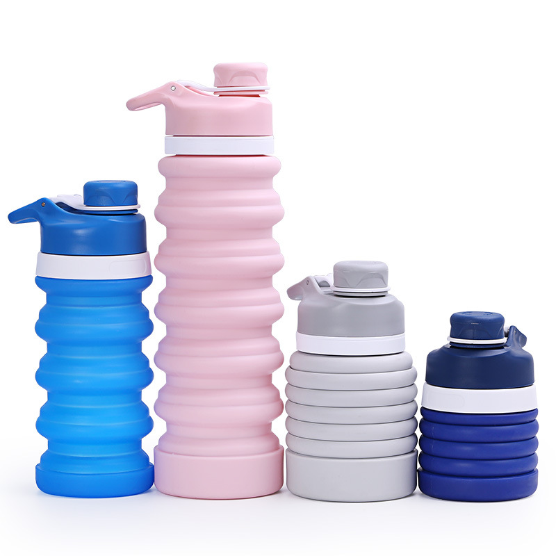 550mlPortableSiliconeCollapsibleWaterBottleMyDrinkingBottleKettleforSportOutdoorTravelRetractableFol-4001275460036