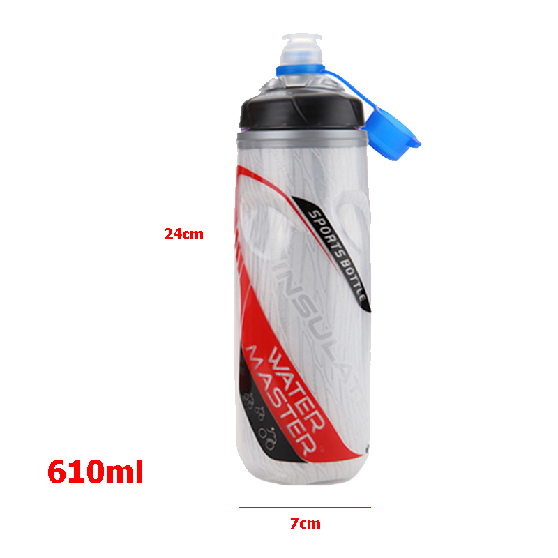 610mlBicycleBottleOutdoorSportKeepColdBottleCyclingClimbingHikingDrinkBottleCoolerWarmerBikePlasticW-4001274553796