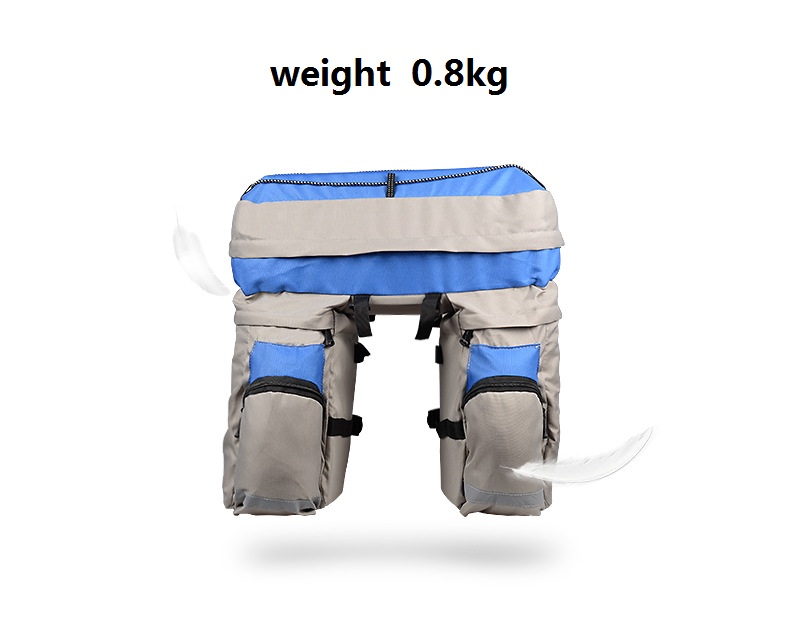 BikeAccessories60LBagBlackBlueRedDoubleBicycleRearSeatTrunkBagHandbagPannierwithRainCover-32913489547