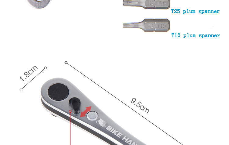 BikeHandFietsReparatieToolKits10In1BikeRatelsleutelHexSleutelsCrossT25T10FietsenReparatieGereedschap-4001227535080