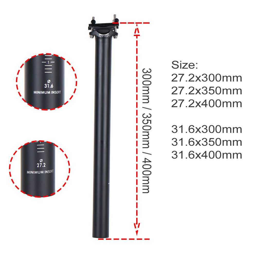 CarbonFiberZadelpenFietsZadelpenUdMatt272316300350400MmFietsOnderdelenRoadMtbfietsReverseZadelpen135-4001272542966