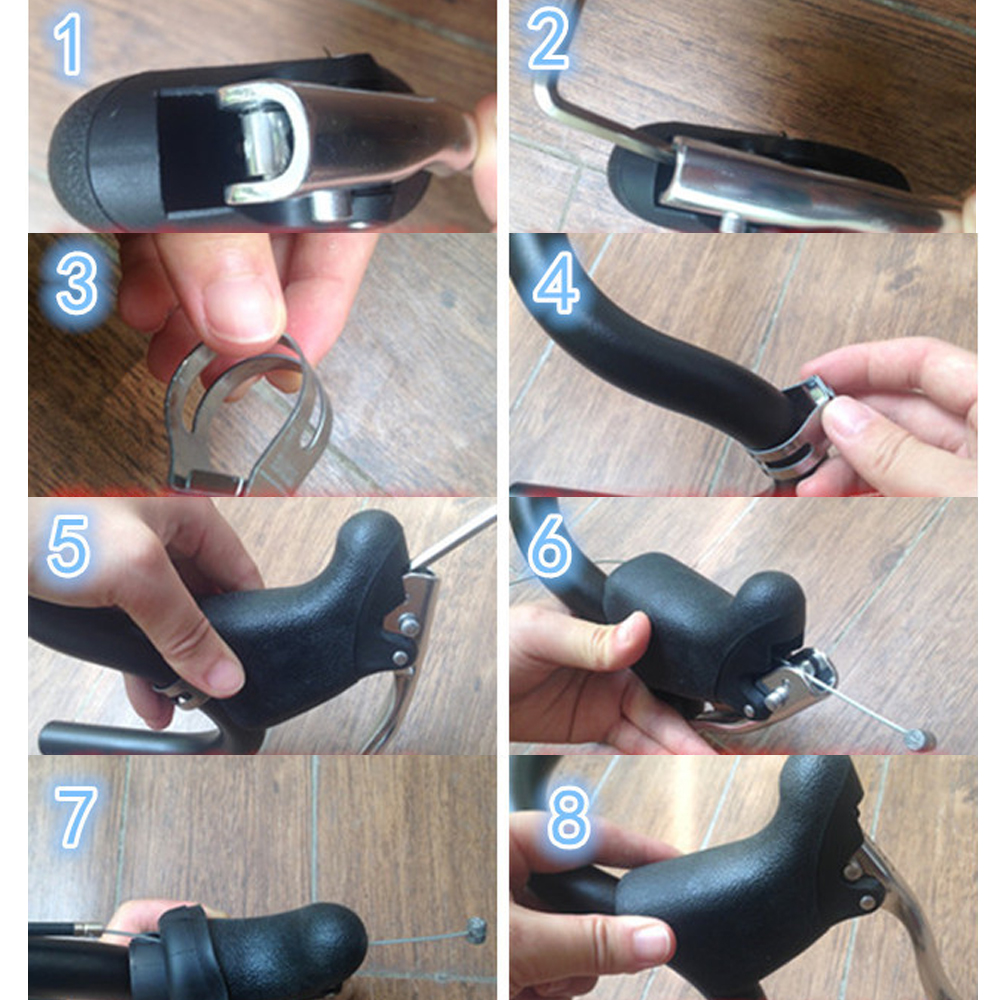 Catazer1PaarRacefietsDropBarDubbeleHandvatRemHevelsRacingFietsFixedGearDual-ControlHandremmen-4001346289179