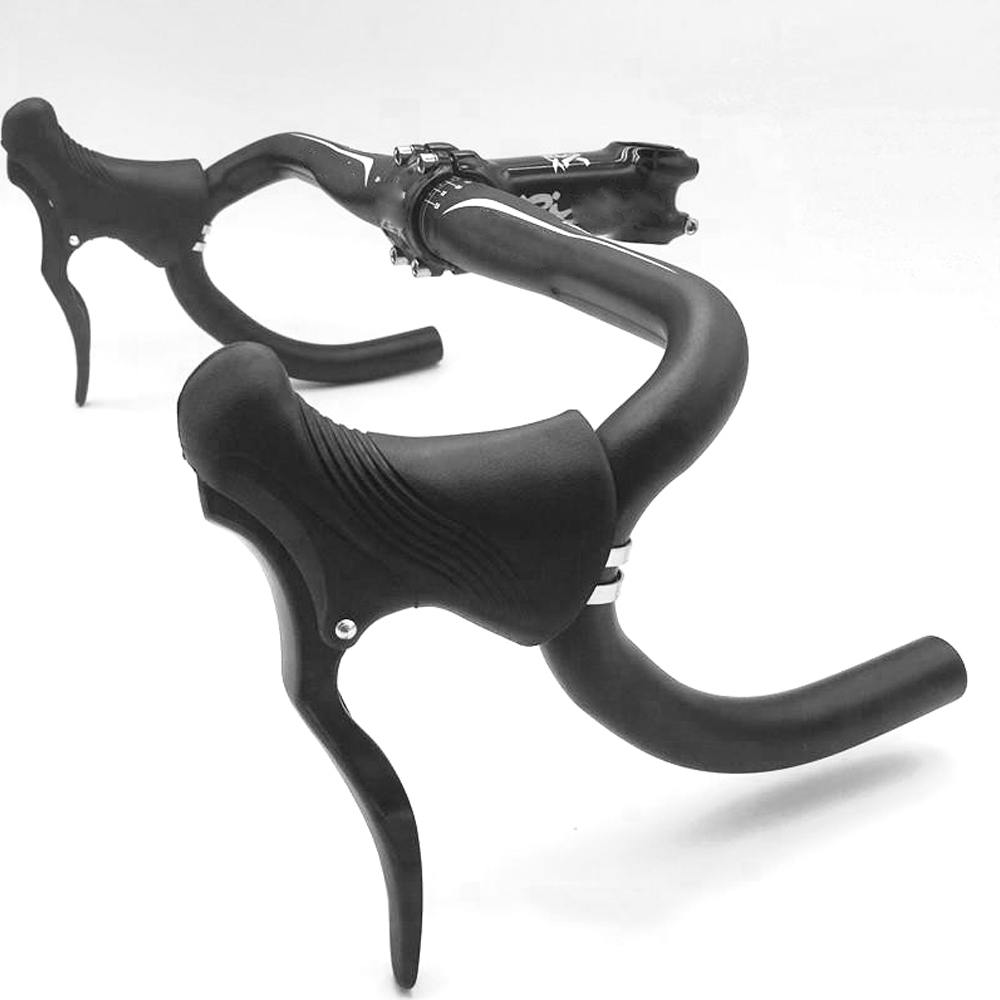 Catazer1PaarRacefietsDropBarDubbeleHandvatRemHevelsRacingFietsFixedGearDual-ControlHandremmen-4001346289179