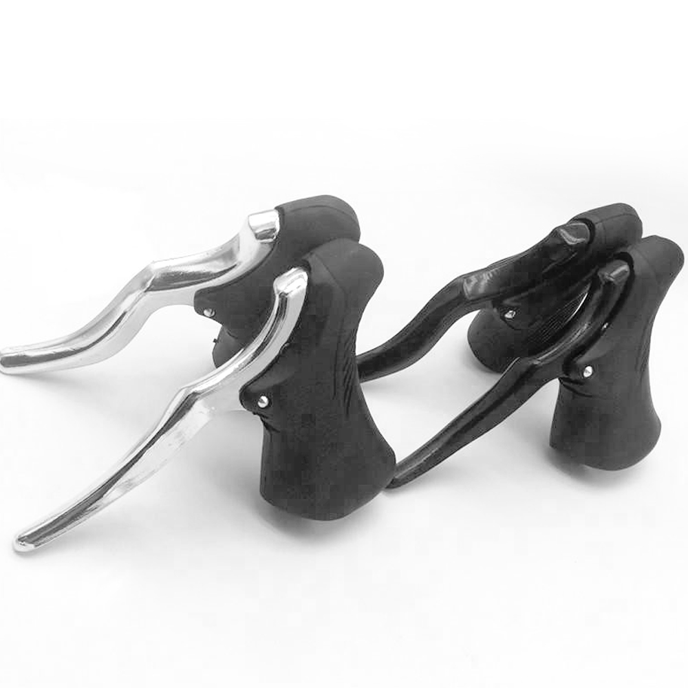 Catazer1PaarRacefietsDropBarDubbeleHandvatRemHevelsRacingFietsFixedGearDual-ControlHandremmen-4001346289179