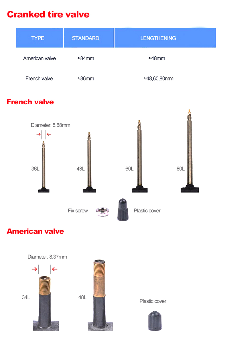 Catazer1Pcs27515-17519-2135MountainBikesInnerTubeBicycleTireCyclingAccessoriesAVFVprestavalve48L60L-32801565139