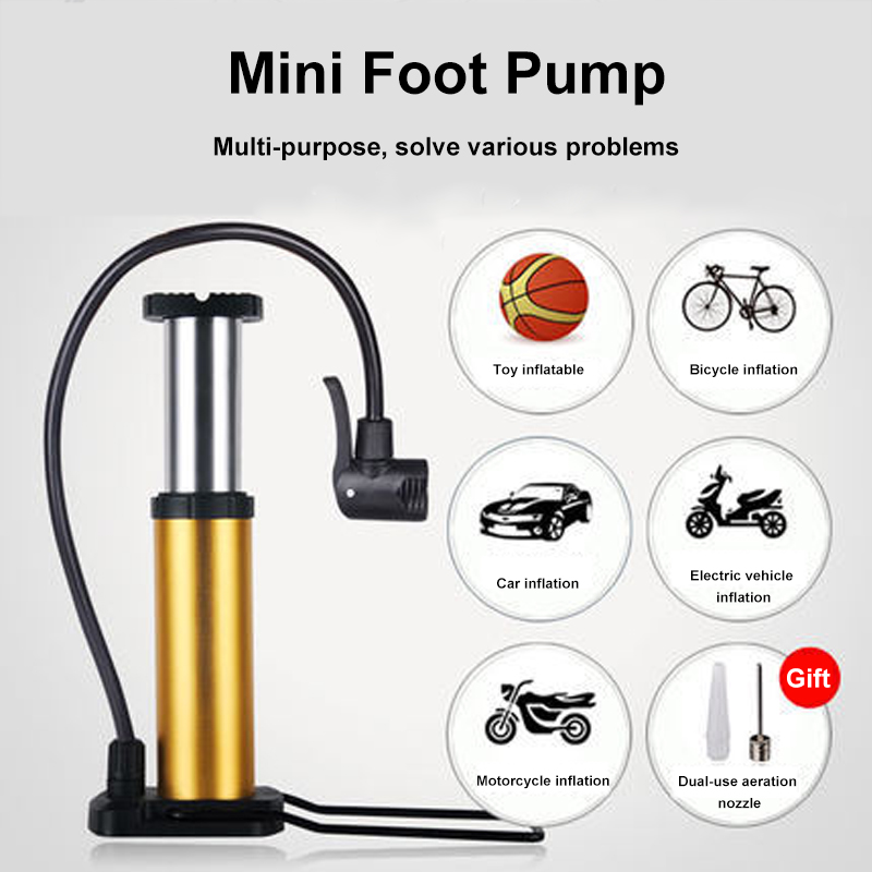 DraagbareUltra-LightMtbBikePompDraagbareFietsenInflatorLuchtpompBikeFloorPompVoetActivated1810cmBalP-4001313486848