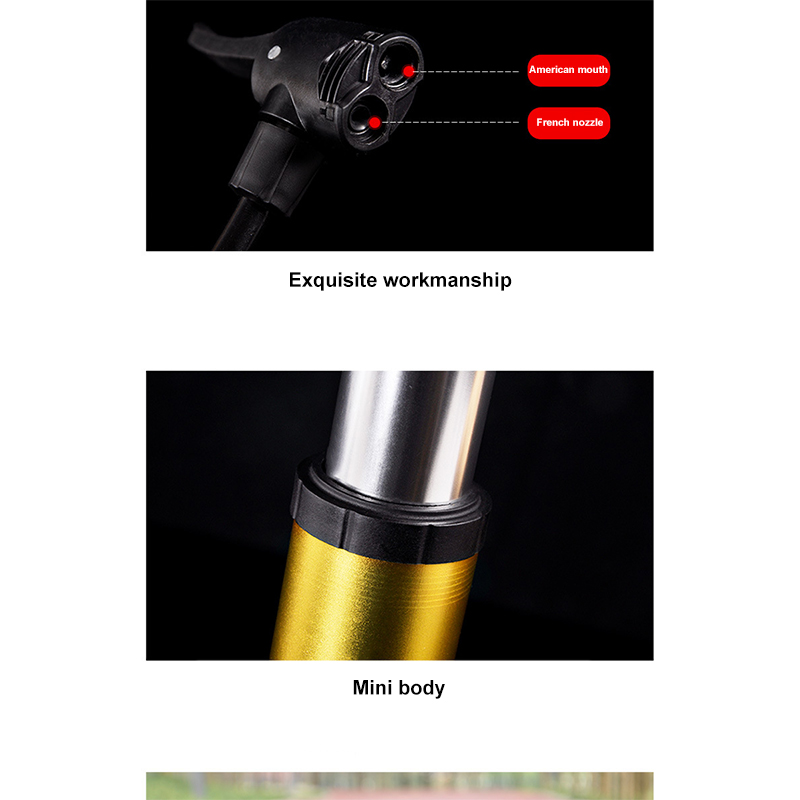 DraagbareUltra-LightMtbBikePompDraagbareFietsenInflatorLuchtpompBikeFloorPompVoetActivated1810cmBalP-4001313486848