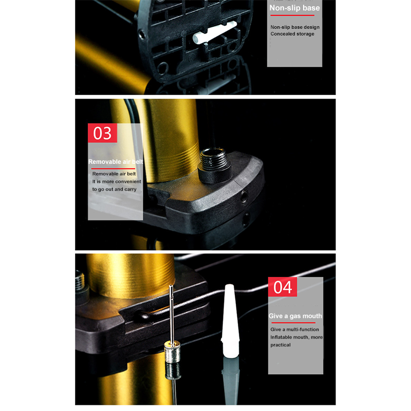 DraagbareUltra-LightMtbBikePompDraagbareFietsenInflatorLuchtpompBikeFloorPompVoetActivated1810cmBalP-4001313486848