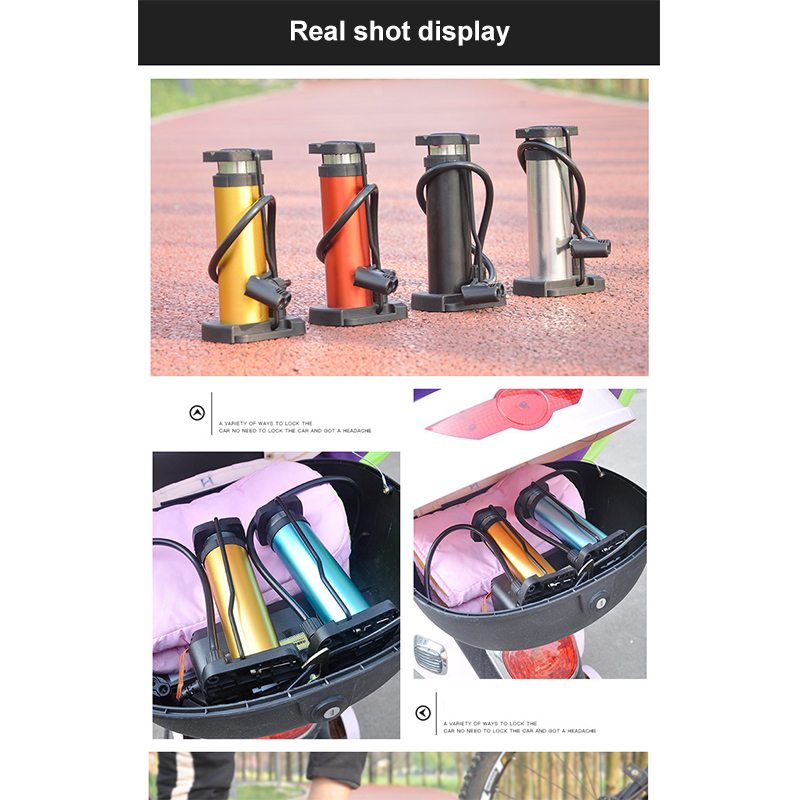 DraagbareUltra-LightMtbBikePompDraagbareFietsenInflatorLuchtpompBikeFloorPompVoetActivated1810cmBalP-4001313486848