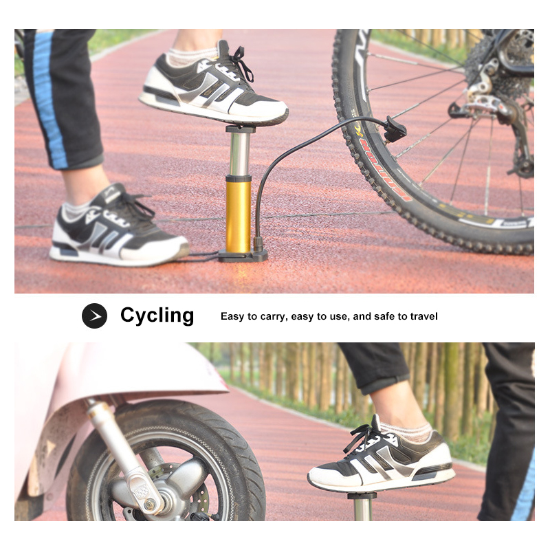 DraagbareUltra-LightMtbBikePompDraagbareFietsenInflatorLuchtpompBikeFloorPompVoetActivated1810cmBalP-4001313486848