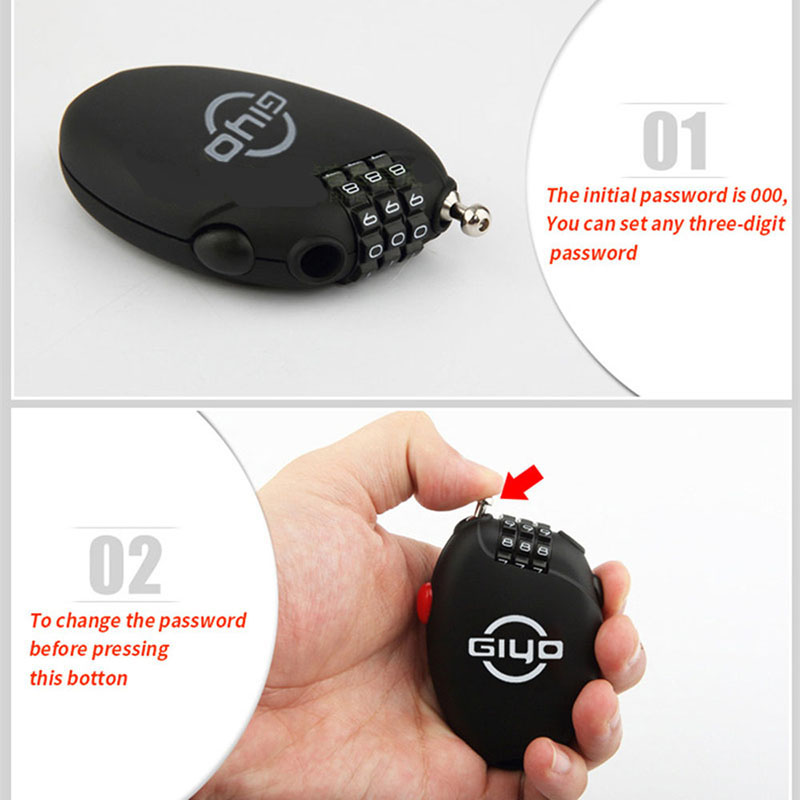 FietsMultiFunctieMiniKabelslotFiets3DigitWachtwoordCodedAntiDiefstalIntrekbareDraadLijnLockVoorFiets-4001320747343