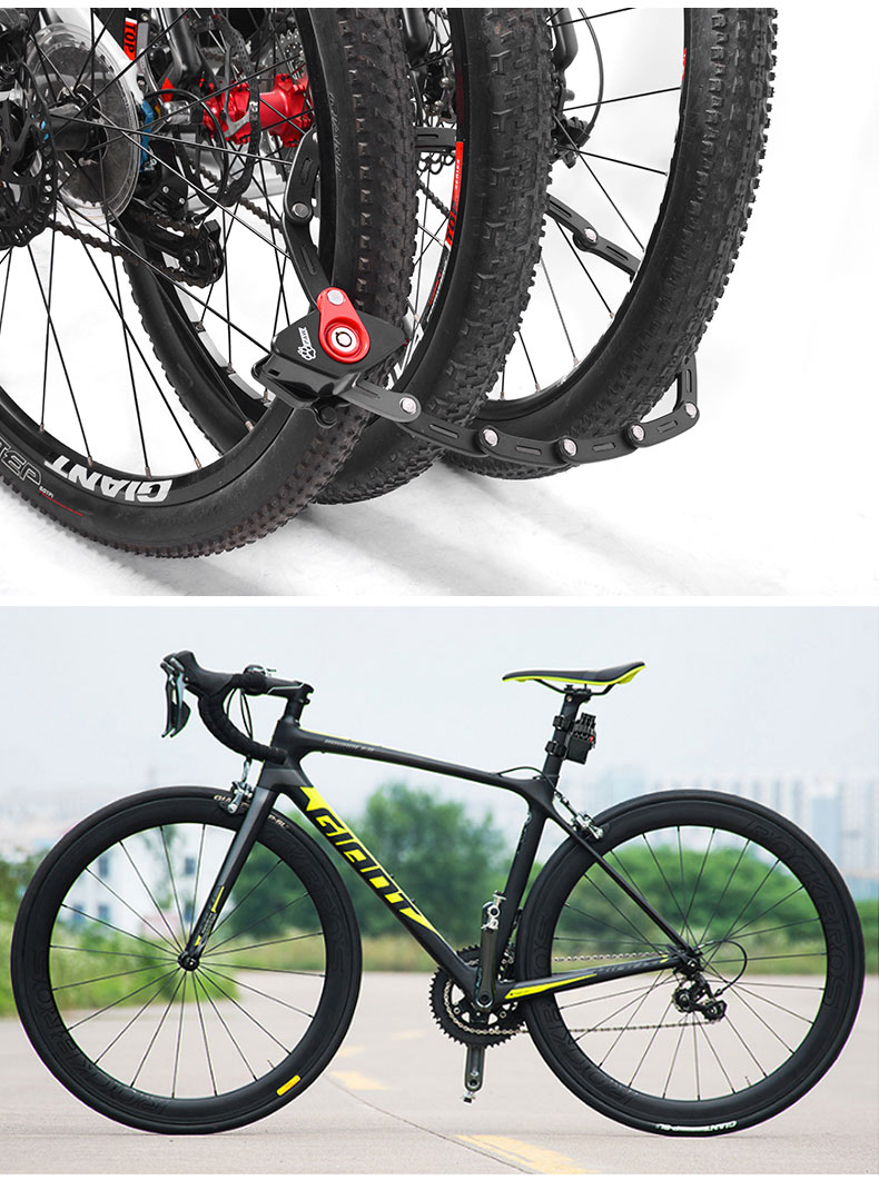 FietsOpvouwbareLockWBracketMountOpBikeHandyPocketSleutelOpslagLockTypeVeiligZinklegeringStaalVergren-4001320870347