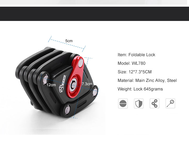 FietsOpvouwbareLockWBracketMountOpBikeHandyPocketSleutelOpslagLockTypeVeiligZinklegeringStaalVergren-4001320870347