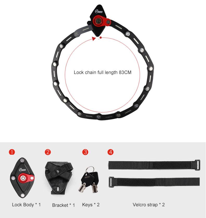 FietsOpvouwbareLockWBracketMountOpBikeHandyPocketSleutelOpslagLockTypeVeiligZinklegeringStaalVergren-4001320870347