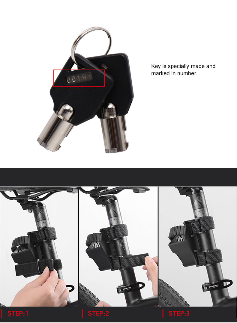 FietsOpvouwbareLockWBracketMountOpBikeHandyPocketSleutelOpslagLockTypeVeiligZinklegeringStaalVergren-4001320870347