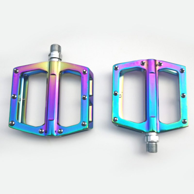 FietsPedaalAluminiumVoetpedaal2-LagerFietsPedaalRegenboogKleurrijkeGalvaniserenPedalen-4001365190522