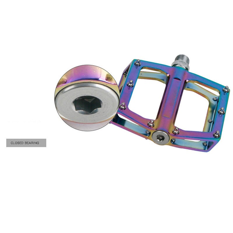 FietsPedaalAluminiumVoetpedaal2-LagerFietsPedaalRegenboogKleurrijkeGalvaniserenPedalen-4001365190522