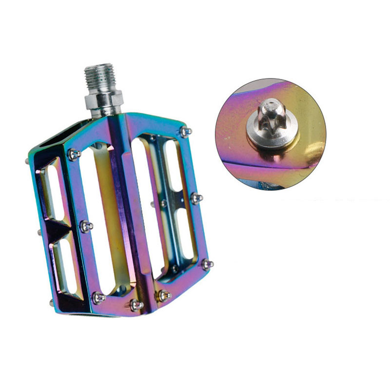 FietsPedaalAluminiumVoetpedaal2-LagerFietsPedaalRegenboogKleurrijkeGalvaniserenPedalen-4001365190522