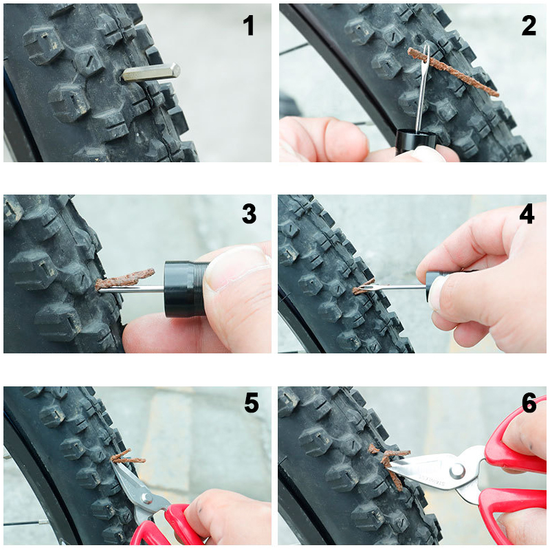FietsbandReparatieToolsMtbRacefietsTubelessRubberStripFietsenAutoMotorfietsDraagbareBandPunctieRepar-4001242385732