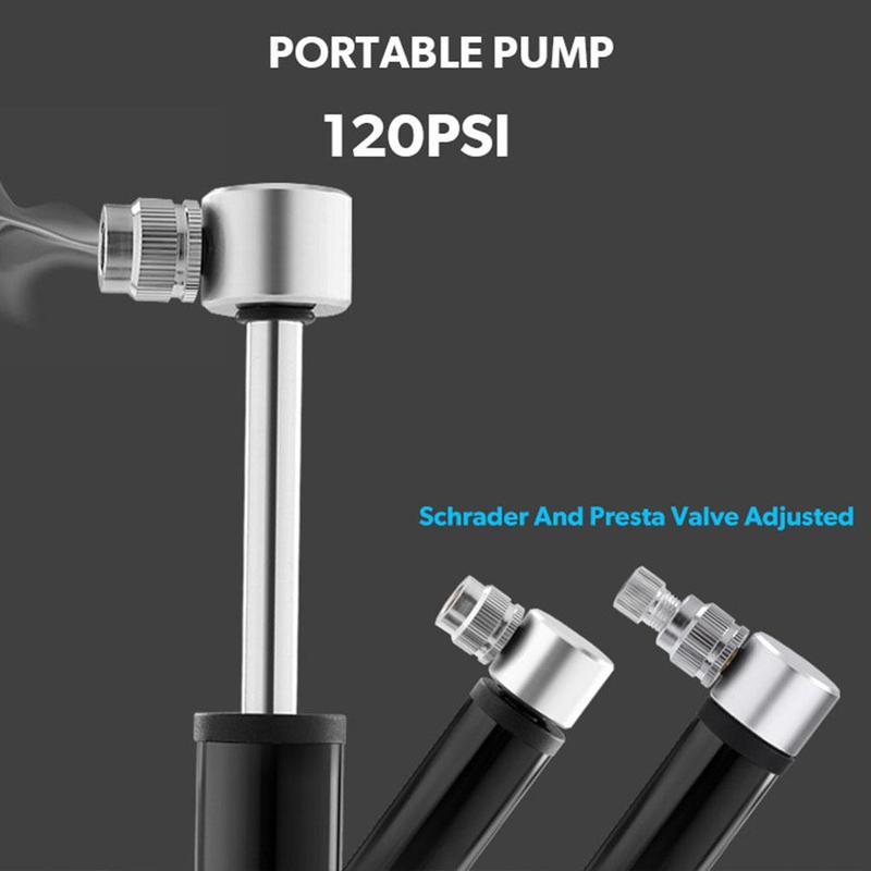 FietspompMiniDraagbareLichtAluminiumLegeringFietsPompenLuchtpompMountainFietsenTireInflatorBikeKlepp-4001313557638