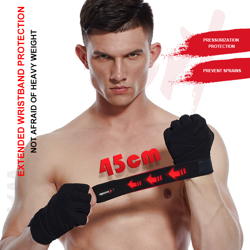 HalfVingerFietsHandschoenenMannenFitnessFitnessPolsenOutdoorSportOefeningAdemendAntislipHandschoenen-1005001446818378