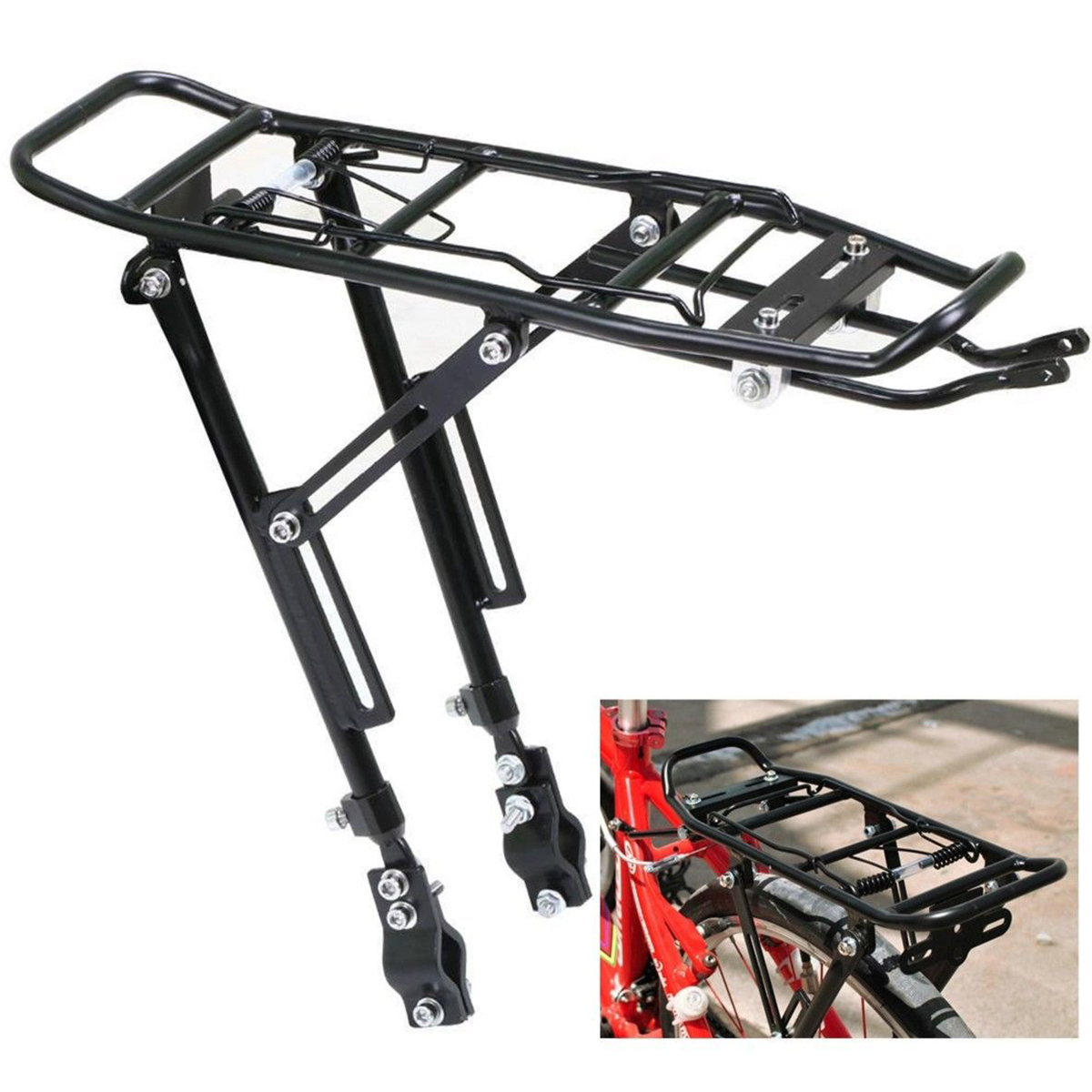 MountainbikeZwartAluminiumFietsRekkenAlloyRearFietsFietstasRackCarrierTasBagageCyclus24-29Inch-4001293952206