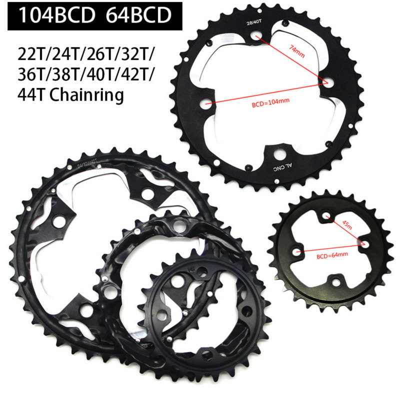 MtbFietsKettingbladKettingbladVoorShimanoSramUniverseleCrankstel22T24T26T30T32T38T42T44T104BCD64BCDF-1005001298264938