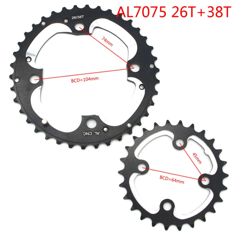MtbFietsKettingbladKettingbladVoorShimanoSramUniverseleCrankstel22T24T26T30T32T38T42T44T104BCD64BCDF-1005001298264938