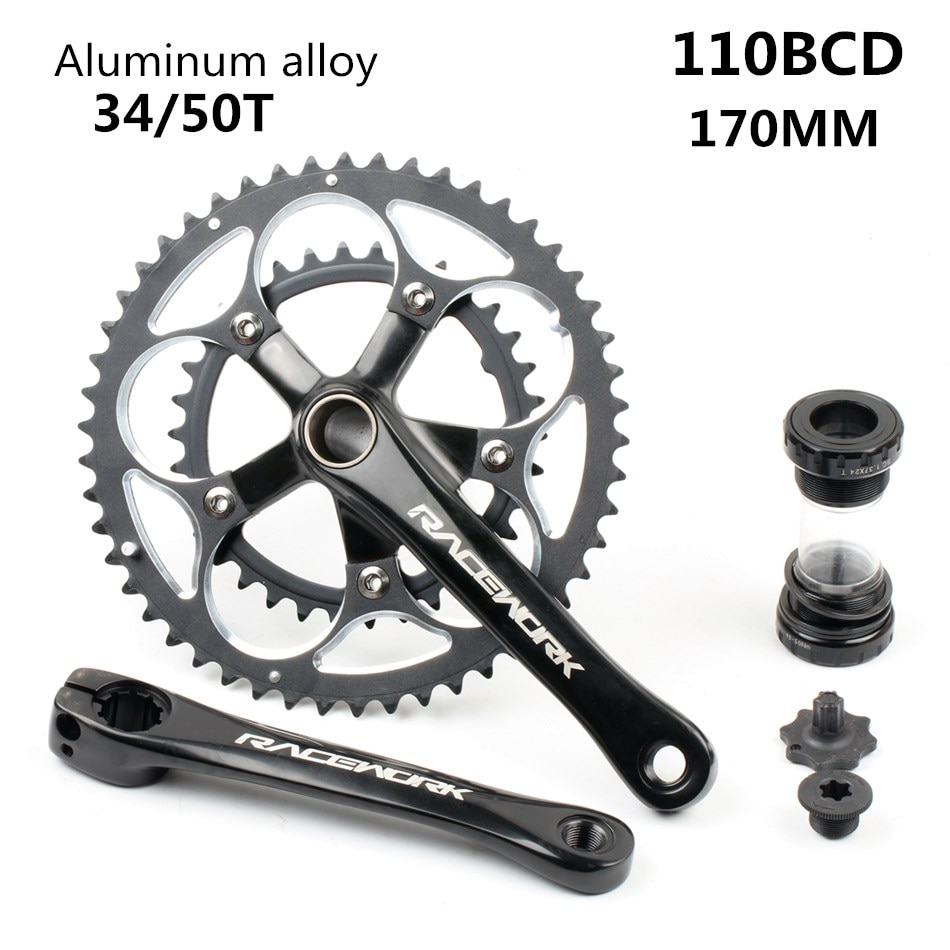 RACEWORKROADCrankset170MM110BCDChainringCrown34T50TAluminumalloySteelwithbottomBracket-4000319199107