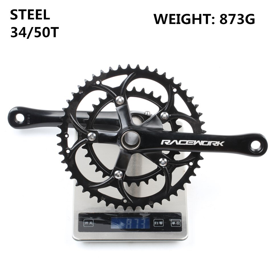 RACEWORKROADCrankset170MM110BCDChainringCrown34T50TAluminumalloySteelwithbottomBracket-4000319199107