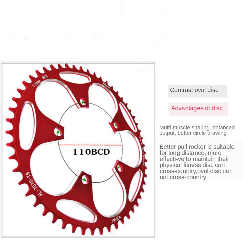 RoadFietsTandwiel110BcdCrank50T52T54T56T58T60TKettingwielCranksteltandplaatUltralightFietsonderdelen-1005001298149258