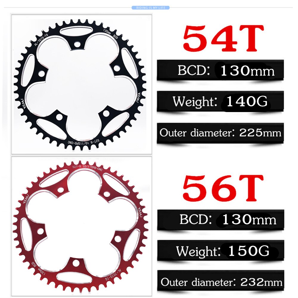 RondeSmalleBredeKettingbladRacefietsFiets130BCD50T52T54T56T58T60TCrankstelTandplaatonderdelen130Bcd-1005001298143644